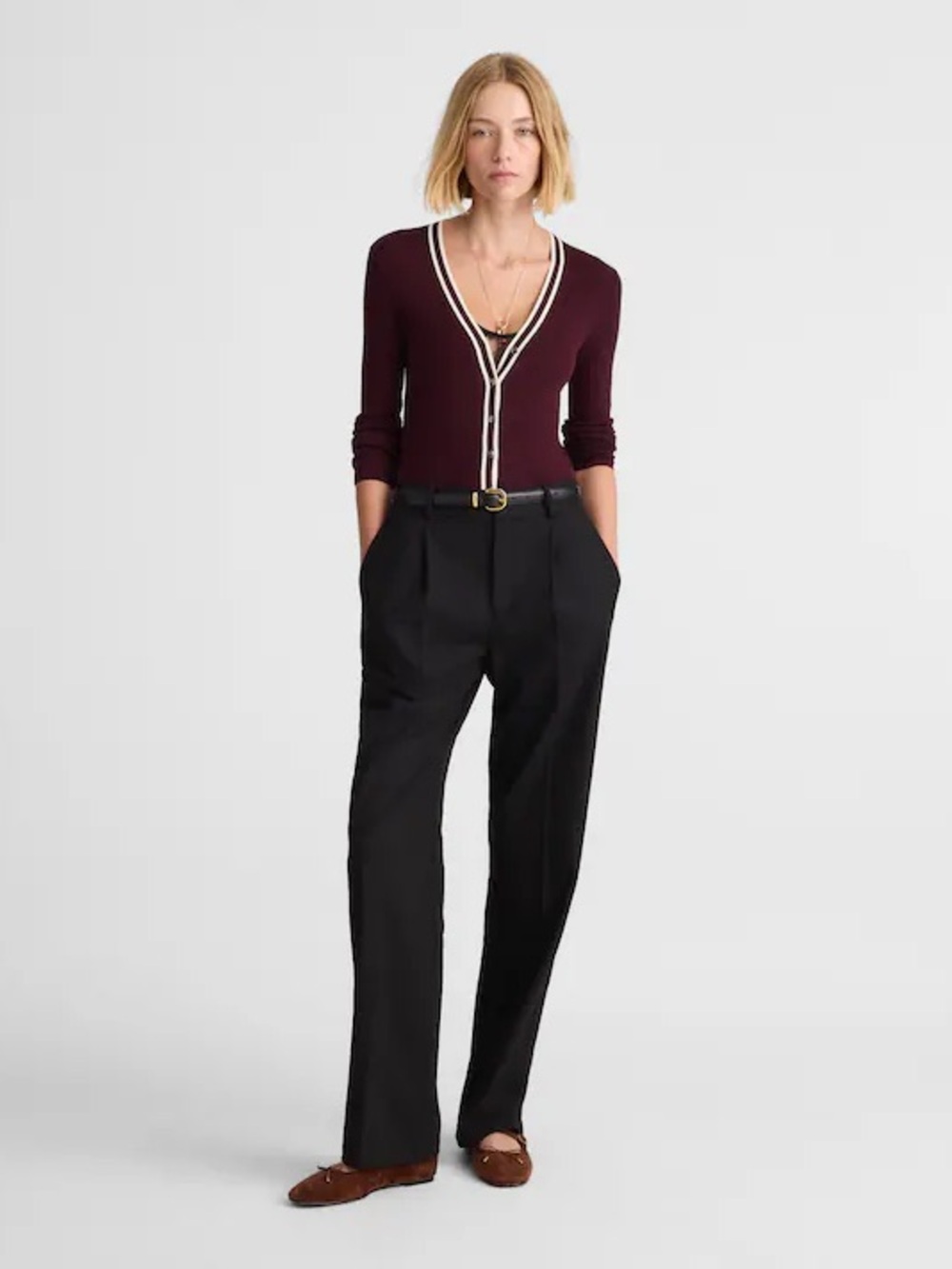 Madewell Slouchy Straight Pants in Brushed Twill